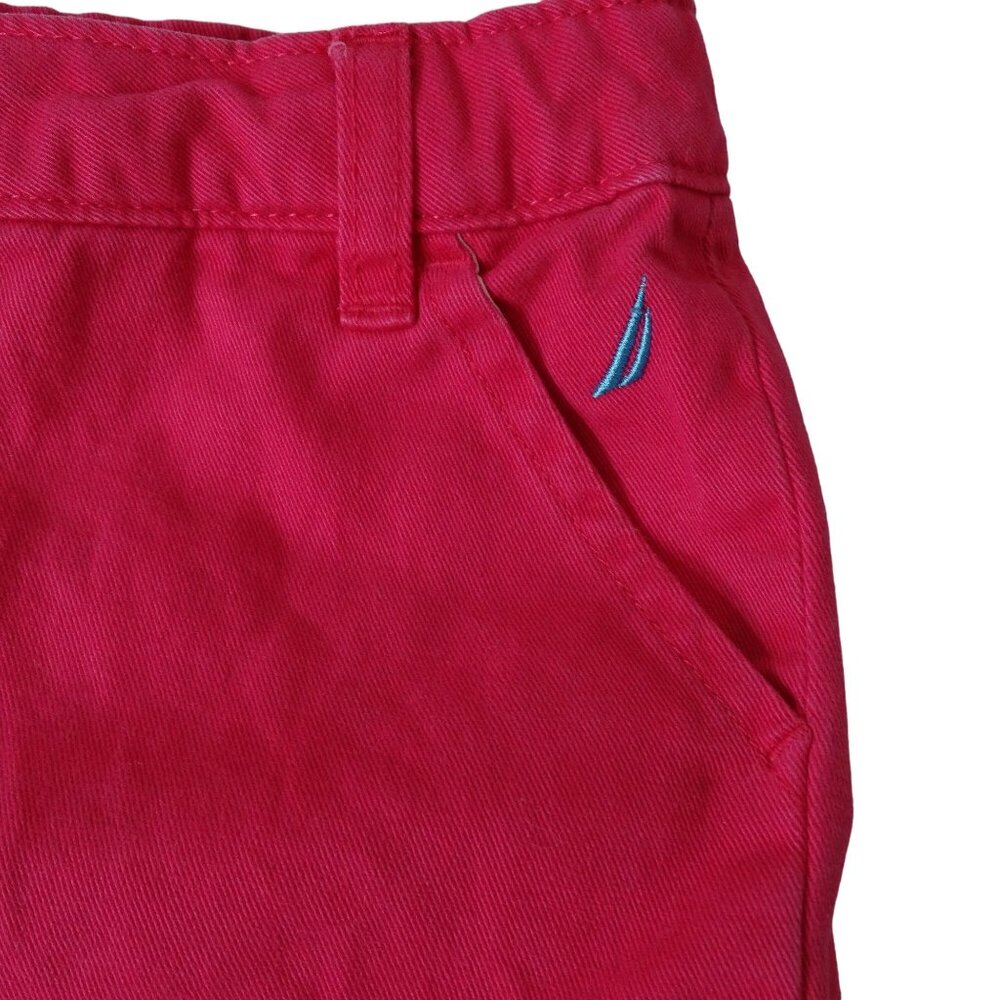 Nautica Girls Pink Cotton Shorts Size 4 Pocket Zipper Fly Preppy Casual Nautical - Picture 2 of 7